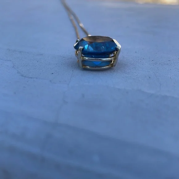 14k Gold & London Blue Topaz Necklace